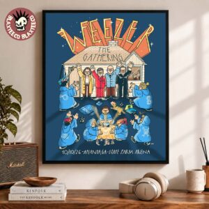 Weezer The Gathering Tour Atlanta GA 2026 Gig Poster At State Farm Arena October 10 2026 Home Decor Poster Canvas