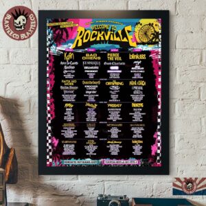 Welcome To Rockville 2027 Lineup Poster Daytona Beach Florida On May 6 7 8 9 2027 Decor Poster Canvas