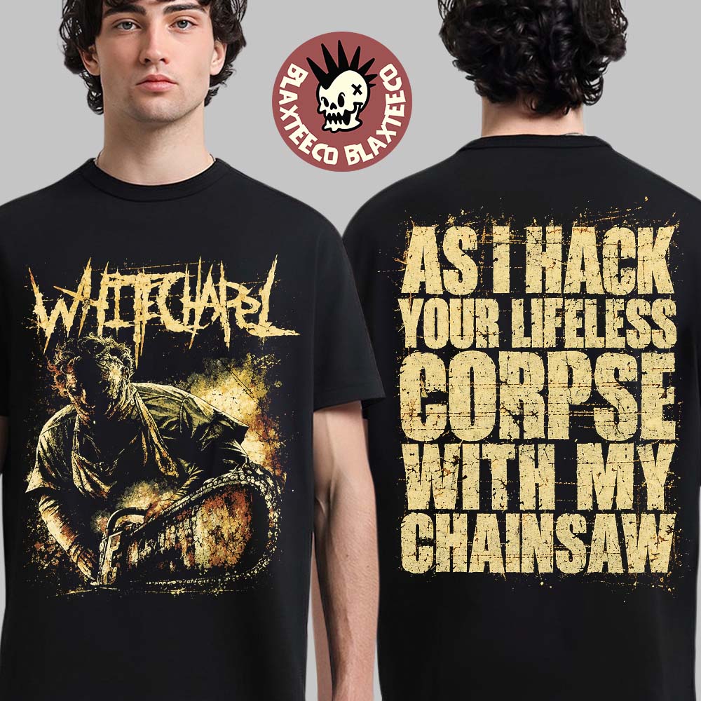 Whitechapel Australia 2026 Tour Merch Chainsaw T-Shirt Whitechapel Australia 2026 Tour Merch Chainsaw T-Shirt