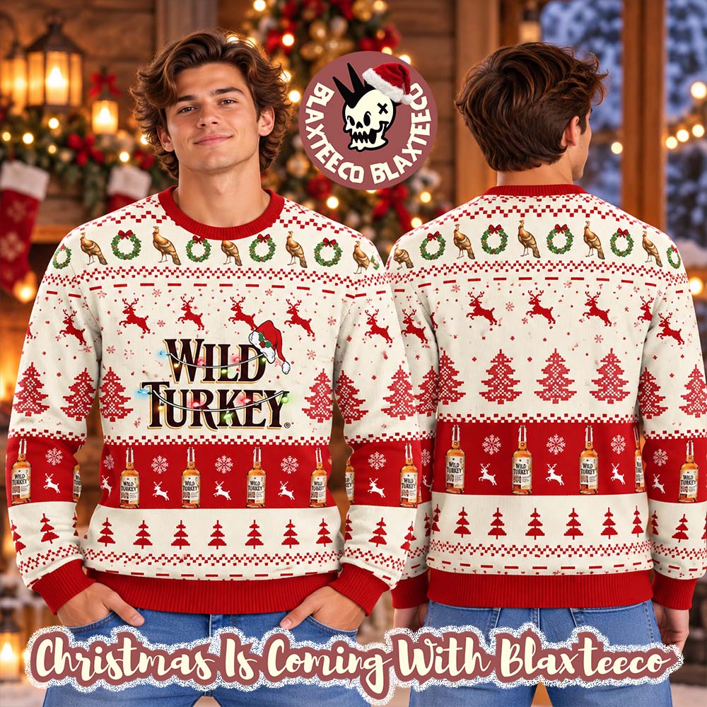Wild Turkey Whiskey Big Logo Reindeer Vintage Holiday Ugly Sweater Wild Turkey Whiskey Big Logo Reindeer Vintage Holiday Ugly Sweater