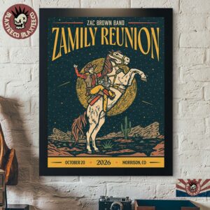 Zach Brown Band Morrison CO 2026 Zamily Reunion Venue Poster Live At Red Rocks Amphitheatre October 20 2026 Poster Canvas