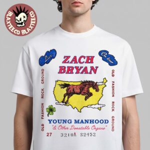 Zach Bryan Young Manhood and Other Donatable Organs Live on Tour T-Shirt